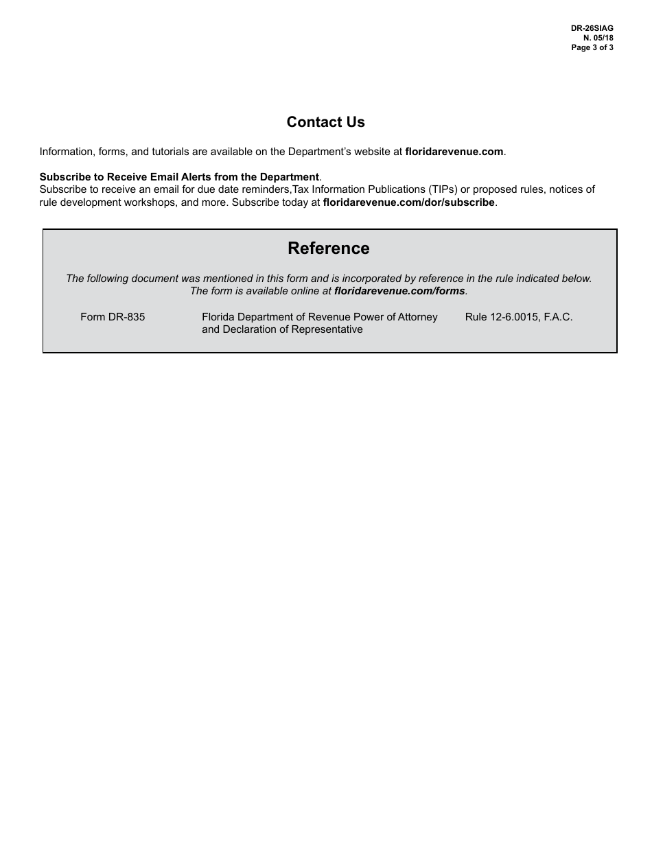 Form DR-26SIAG Application for Refund - Certain Farming Materials Damaged by Hurricane Irma - Florida, Page 3