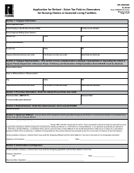 Form DR-26SIGEN &quot;Application for Refund - Sales Tax Paid on Generators for Nursing Homes or Assisted Living Facilities&quot; - Florida