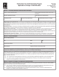 Document preview: Form DR-117100 Application to Change a Credit Allocation - Florida Sales Tax Credit Scholarship Program - Florida