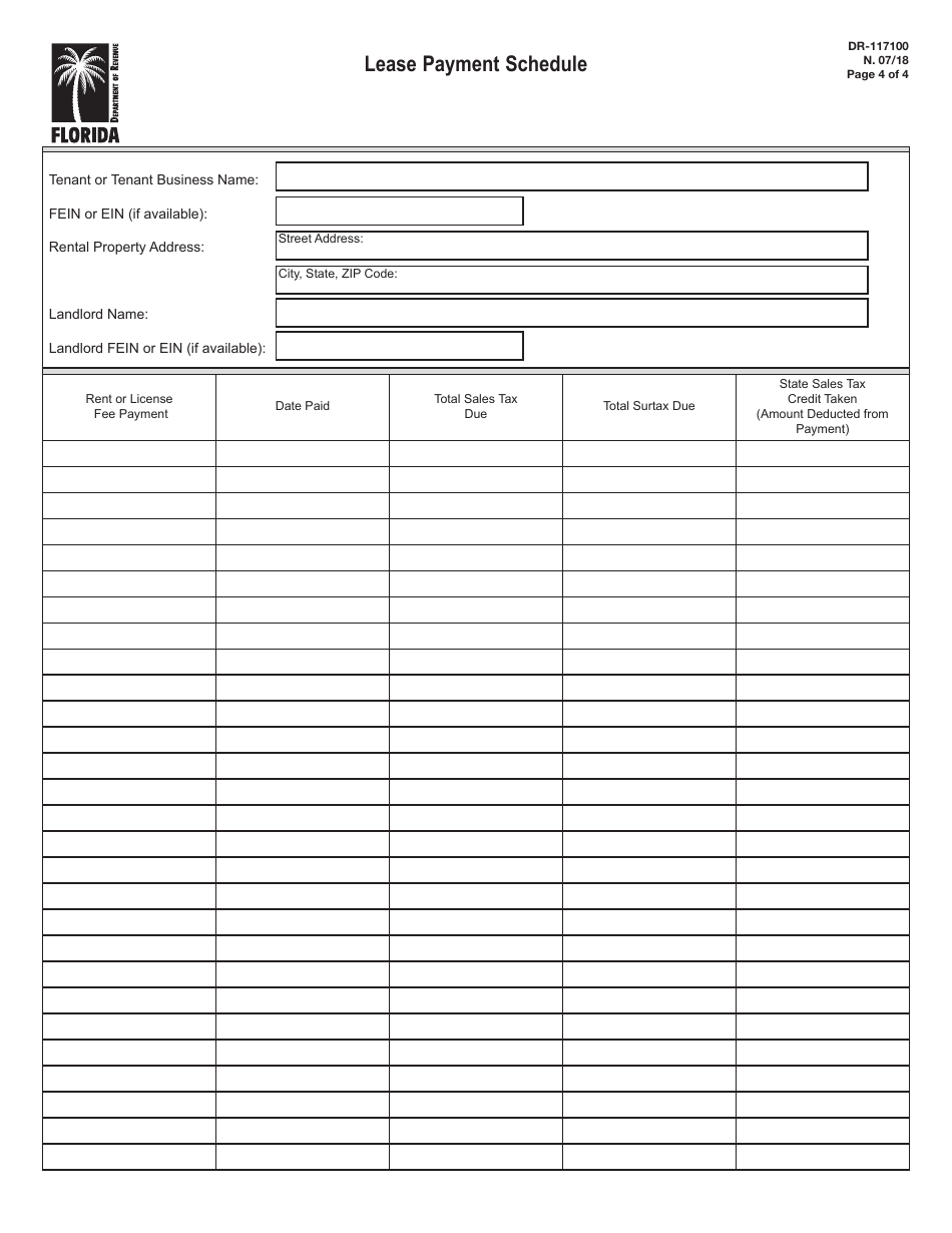 Form DR-117100 Application to Change a Credit Allocation - Florida Sales Tax Credit Scholarship Program - Florida, Page 4