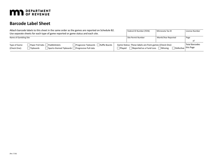 Minnesota Barcode Label Sheet Download Fillable Pdf Templateroller