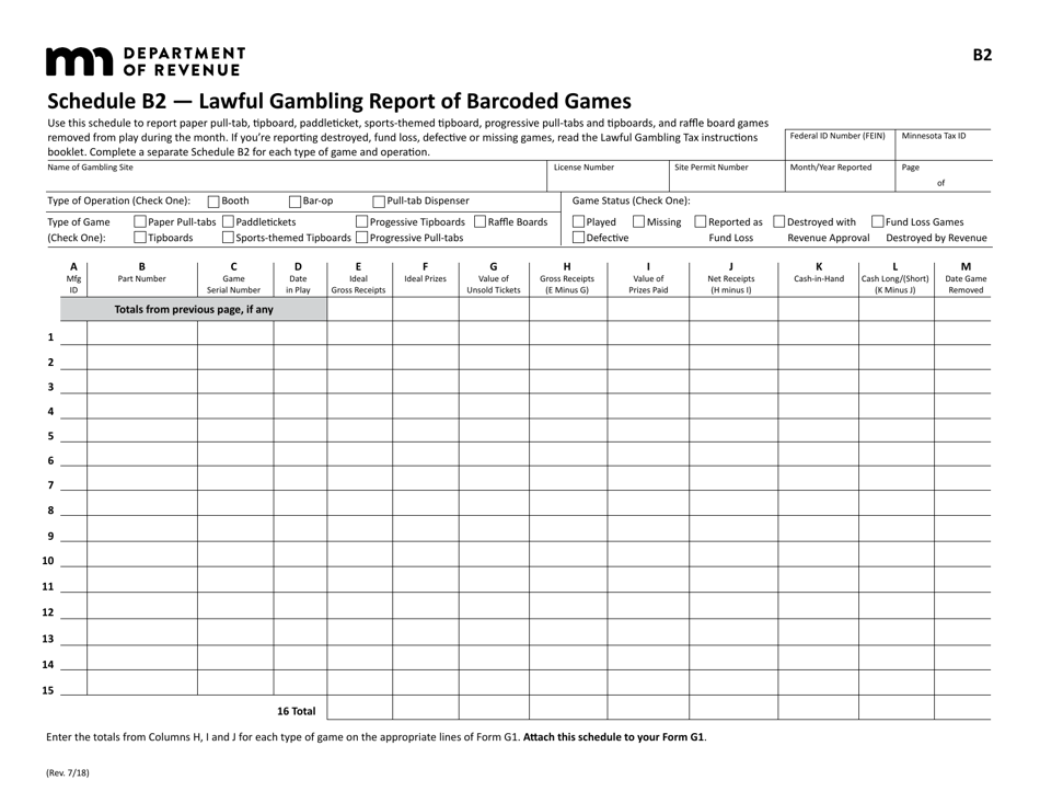 Minnesota Lawful Gambling Report of Barcoded Games Fill Out, Sign