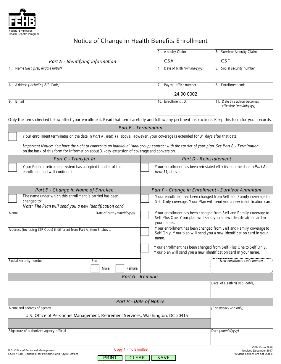 Fillable Opm Forms - Printable Forms Free Online