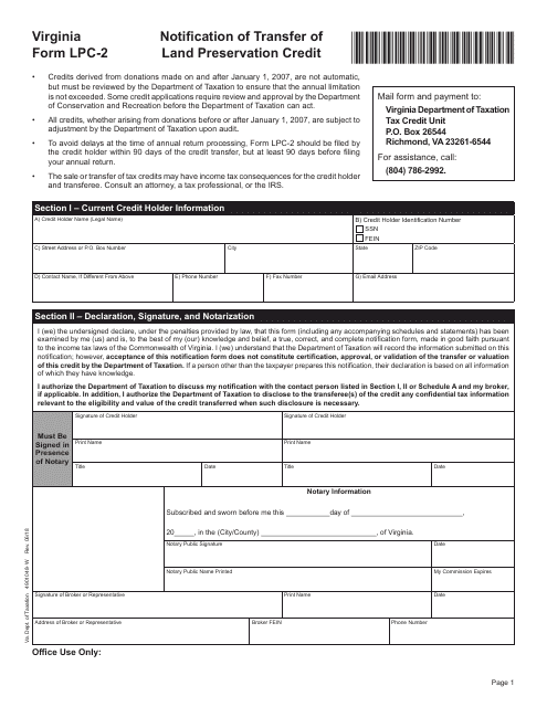 Form LPC-2  Printable Pdf