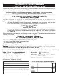 Form 770-pmt Payment Coupon for Previously Filed Fiduciary Income Tax Returns - Virginia, Page 2