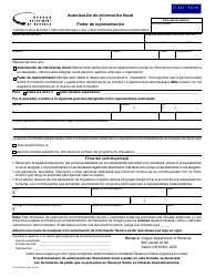 Formulario 150-800-005-5 Autorizacion De Informacion Fiscal Y Poder De Representacion - Oregon (Spanish)