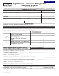Document preview: Form 150-310-073 (OR-AP-CERT) Enterprise Zone Certification Application - Oregon
