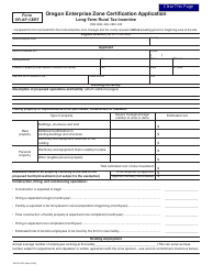 Form 150-310-073 (OR-AP-CERT) Enterprise Zone Certification Application - Oregon