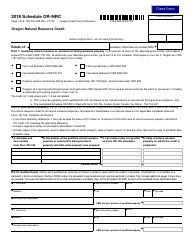 Document preview: Form 150-104-003 Schedule OR-NRC Oregon Natural Resource Credit - Oregon