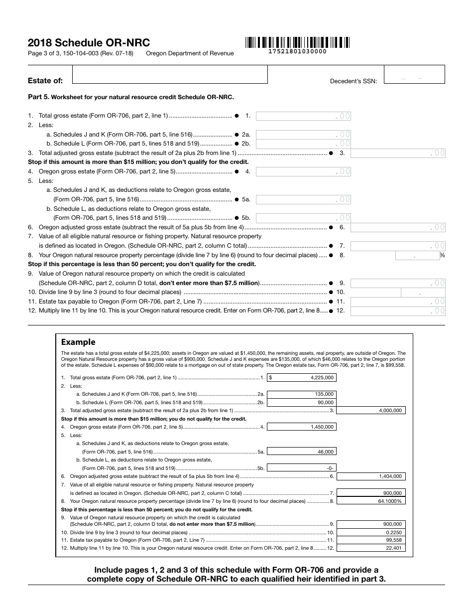 Form 150-104-003 Schedule OR-NRC Oregon Natural Resource Credit - Oregon, Page 3