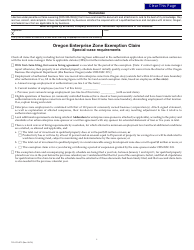 Form 150-310-075 (OR-EZ-EXCLM) Enterprise Zone Exemption Claim - Oregon, Page 2