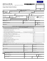 Document preview: Form OR-706 (150-104-001) Oregon Estate Transfer Tax Return - Oregon