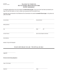 OTC Form 956 &quot;Ag Tax Exempt Registration Form Oktap Agreement&quot; - Oklahoma
