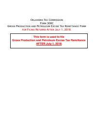Document preview: OTC Form 300-C Gross Production and Petroleum Excise Tax Remittance Form - Oklahoma