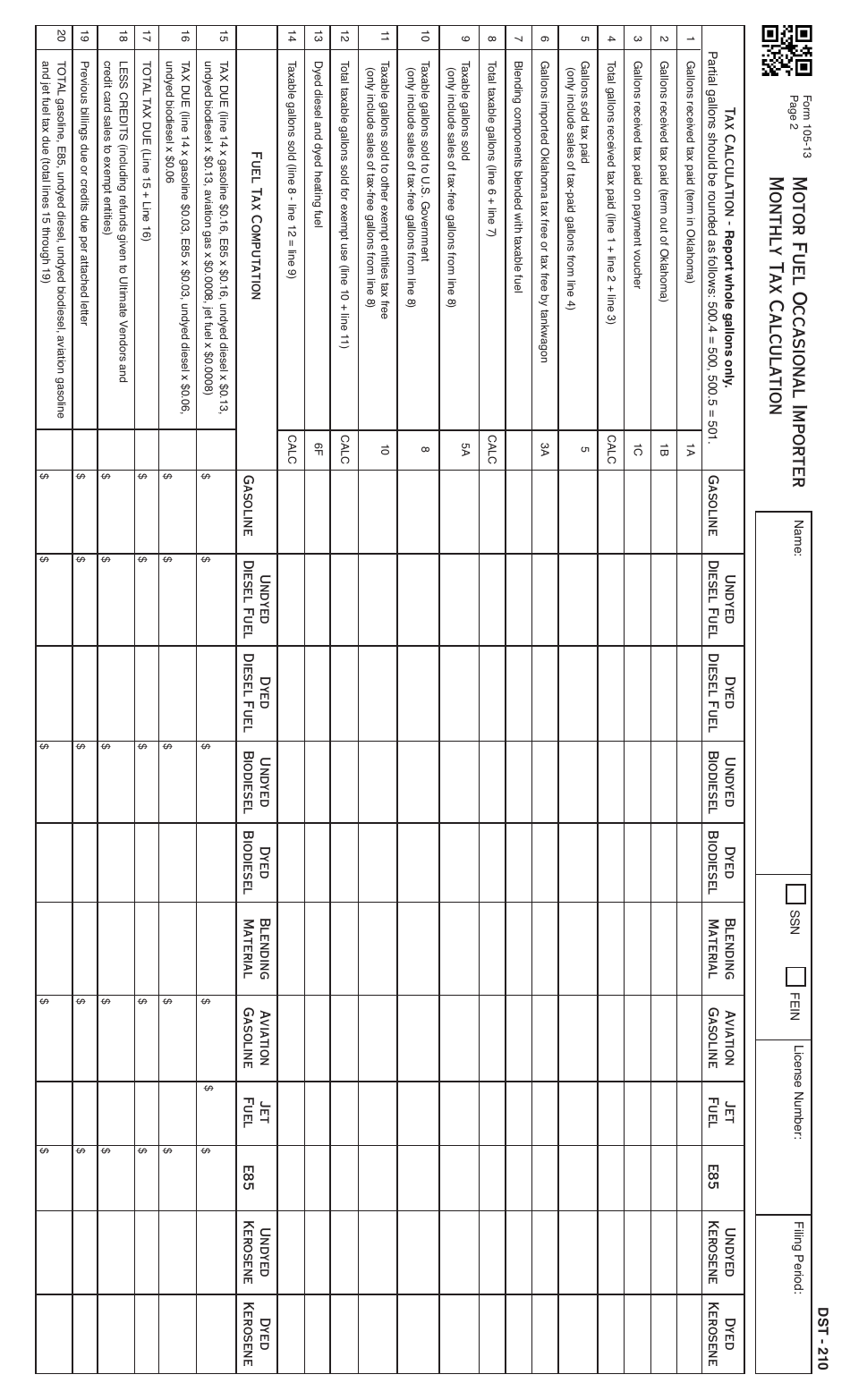 OTC Form DST210 (10513) Fill Out, Sign Online and Download Fillable