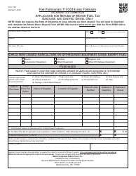 OTC Form 130 Application for Refund of Motor Fuel Tax Gasoline and Undyed Diesel Only - Oklahoma, Page 2