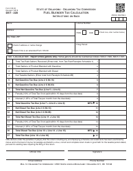 OTC Form DST-220 (105-50) Fuel Blender Tax Calculation - Oklahoma, Page 2