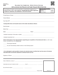 Document preview: OTC Form 754-3 Application for Private or Farm Trailer Registration - Oklahoma