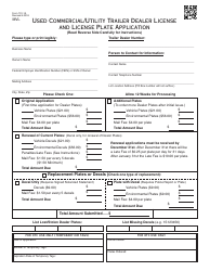 Document preview: OTC Form 791-1a Used Commercial/Utility Trailer Dealer License and License Plate Application - Oklahoma