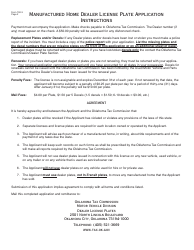 OTC Form 792-3 Manufactured Home Dealer License Plate Application - Oklahoma, Page 2
