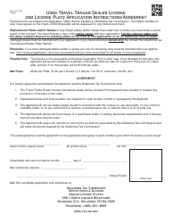 OTC Form 791-1B Used Travel Trailer Dealer License and License Plate Application - Oklahoma, Page 2