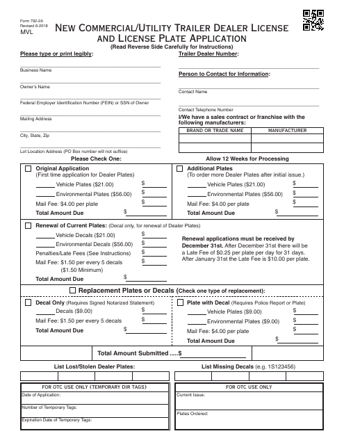 OTC Form 792-2a  Printable Pdf