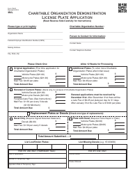 OTC Form 796-d Charitable Organization Demonstration License Plate Application - Oklahoma