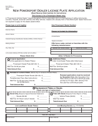 Document preview: OTC Form 796-c New Powersport Dealer License Plate Application - Oklahoma