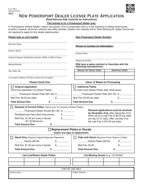 OTC Form 796-c  Printable Pdf
