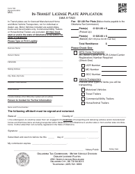 Document preview: OTC Form 782 In-transit License Plate Application - Oklahoma