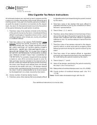Instructions for Form CIG58 Ohio Cigarette Tax Return - Ohio