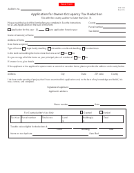 Document preview: Form DTE105C Application for Owner-Occupancy Tax Reduction - Ohio