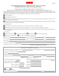 Form DTE105A Homestead Exemption Application for Senior Citizens, Disabled Persons and Surviving Spouses - Ohio