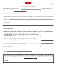Document preview: Form DTE122A Request for Foreclosure - Ohio