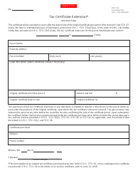 Document preview: Form DTE121E Tax Certificate Extension - Ohio