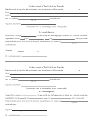 Form DTE121E Tax Certificate Extension - Ohio, Page 2