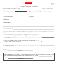 Document preview: Form DTE122N Notice of Intent to Foreclose - Ohio
