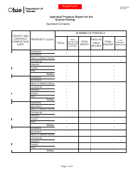 Document preview: Form DTE108-CA Appraisal Progress Report for the Quarter - Ohio