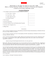 Form DTE140M-W5 &quot;Worksheet to Calculate Tax Rate for Form Dte 140m When a Taxing Authority Certifies an Amount of Revenue and Requests a Rate for All School Substitute Levies&quot; - Ohio
