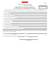 Form DTE26 Application for Valuation Deduction for Destroyed or Damaged Real Property - Ohio