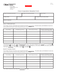 Document preview: Form ET18 Close Corporation Valuation Form - Ohio