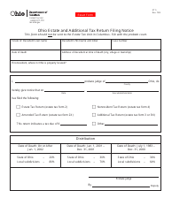 Form ET5 &quot;Ohio Estate and Additional Tax Return Filing Notice&quot; - Ohio