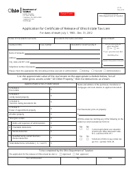 Form ET21 Application for Certificate of Release of Ohio Estate Tax Lien - Ohio