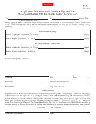 Document preview: Form DTE98 Application for Extension of Time to Adopt and File the Annual Budget With the County Budget Commission - Ohio