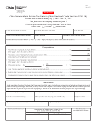 Form ET4 Ohio Nonresident Estate Tax Return - Estates With a Date of Death July 1, 1983 - Dec. 31, 2012 - Ohio