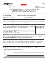Document preview: Form ET41 Application for Extension of Time to Pay Ohio Estate Tax - Ohio