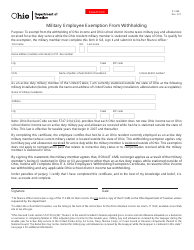 Document preview: Form IT4 MIL Military Employee Exemption From Withholding - Ohio