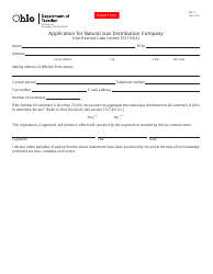Form MCF1 &quot;Application for Natural Gas Distribution Company&quot; - Ohio