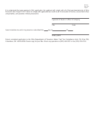 Form MF204 Application for License as a Motor Fuel Exporter - Ohio, Page 2