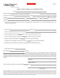 Document preview: Form MVF14 Motor Fuel Casualty Loss Refund Claim - Ohio